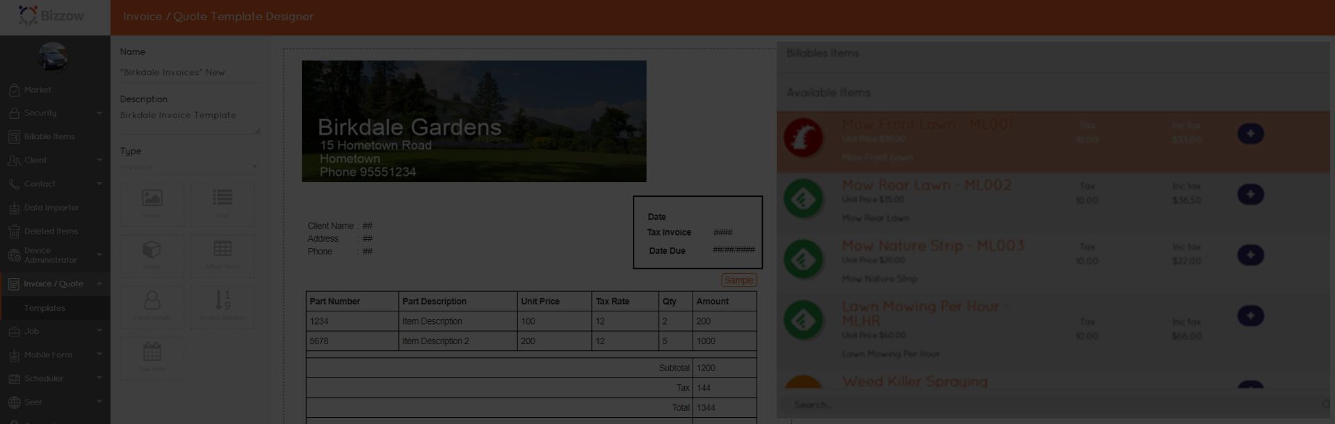 Bizzow Invoices
